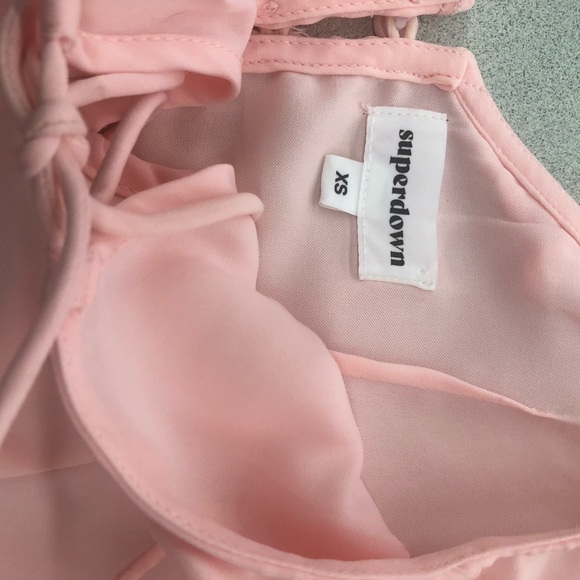 Superdown 2pc, ruffle wrap skirt, ruffle tie top, pink, XS, NWT - Picture 8 of 13